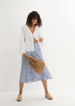 Jupe midi en viscose avec poches