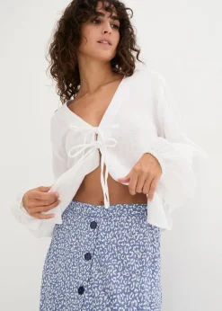 Jupe midi en viscose avec poches