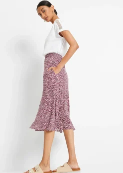 Jupe midi en viscose avec poches