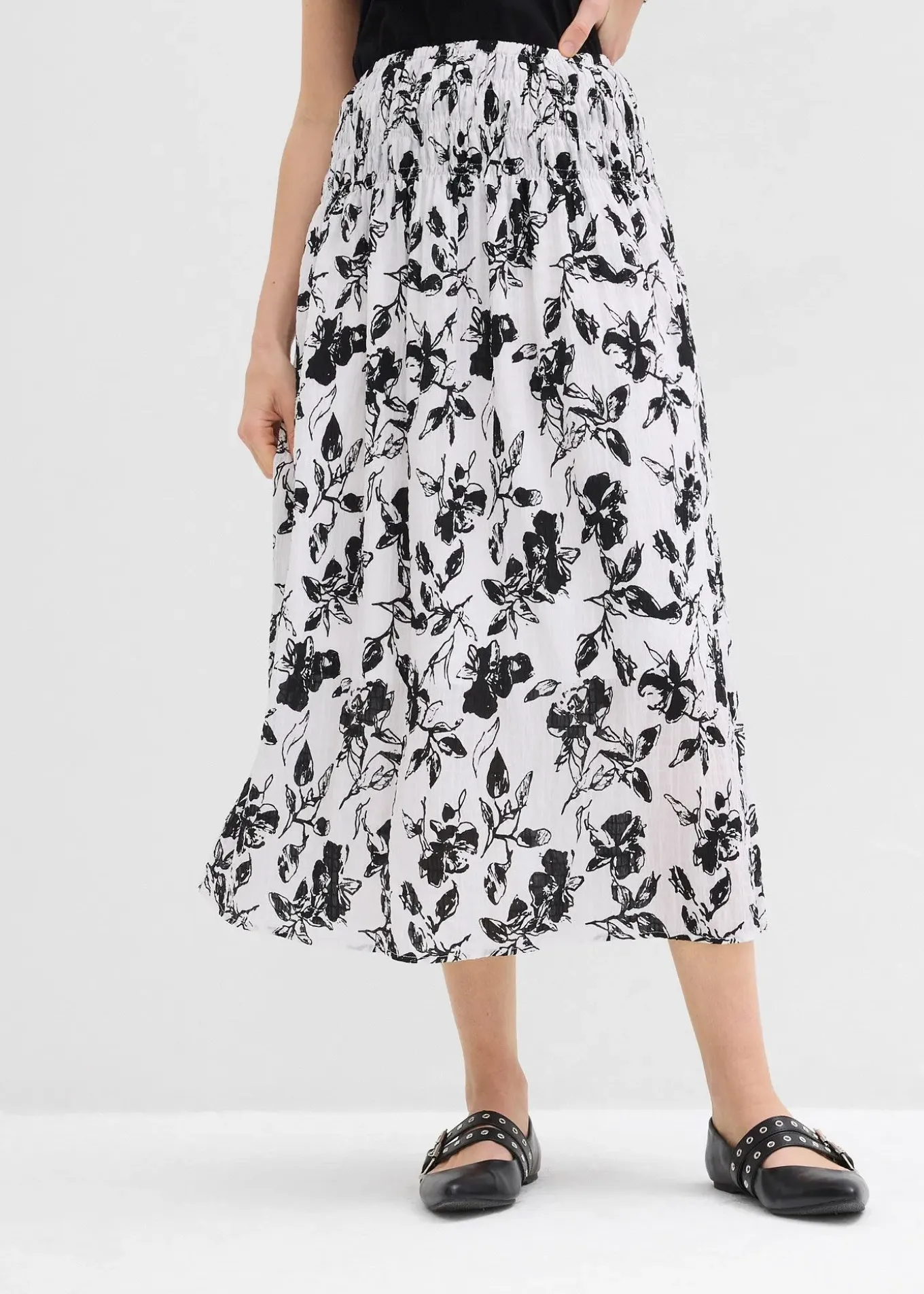 Jupe midi en viscose douce