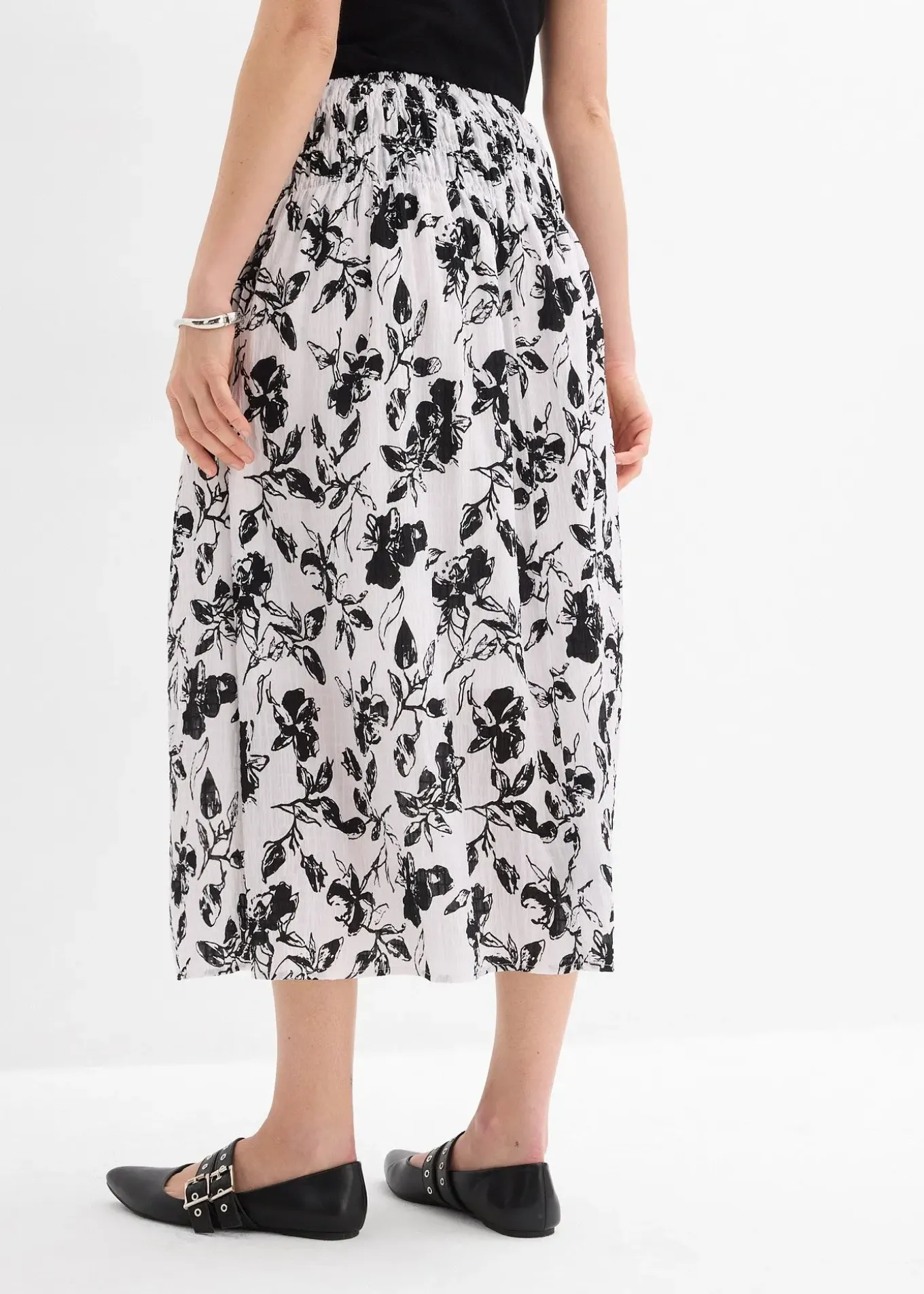 Jupe midi en viscose douce