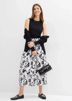 Jupe midi en viscose douce