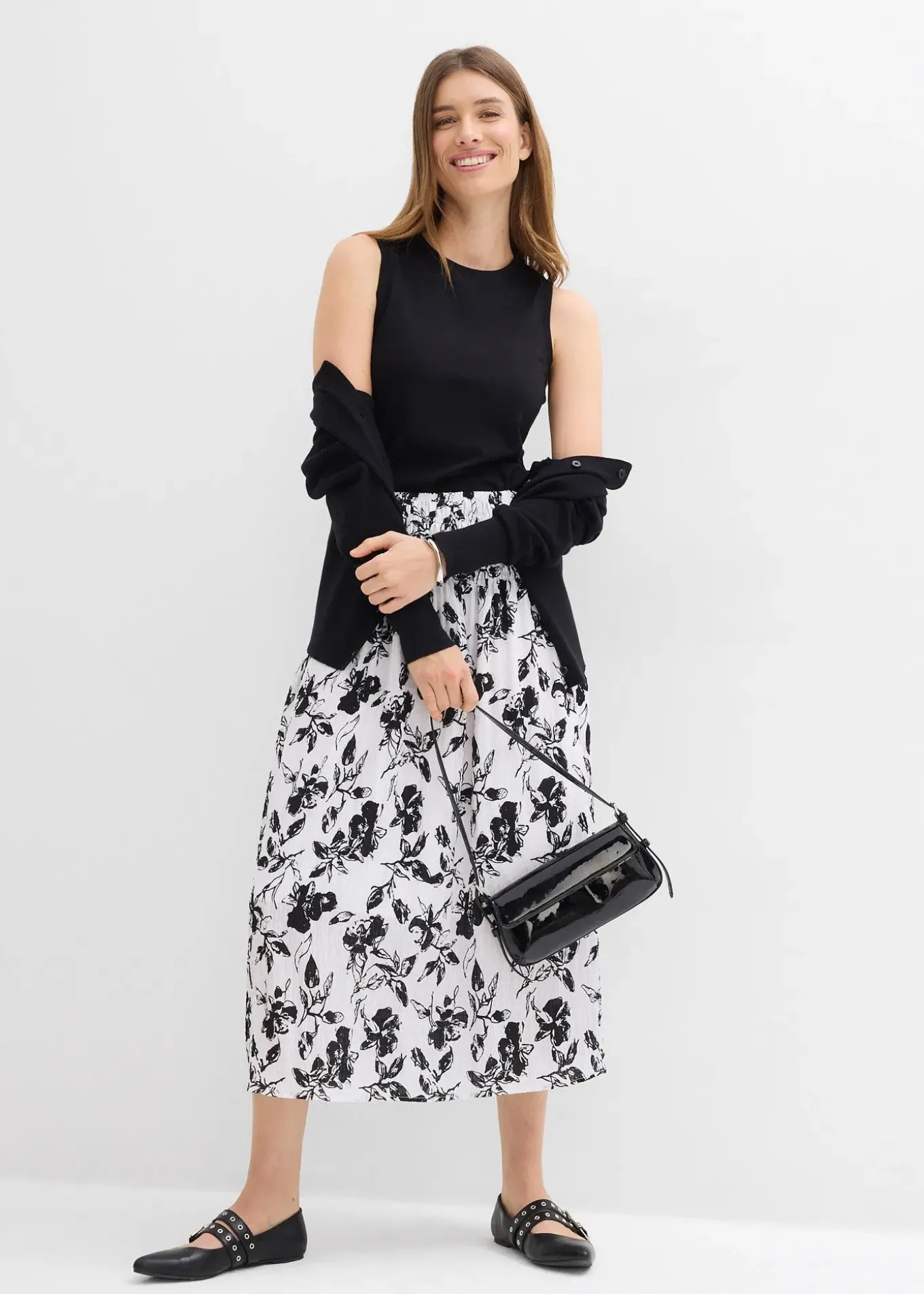 Jupe midi en viscose douce