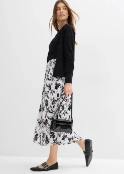 Jupe midi en viscose douce