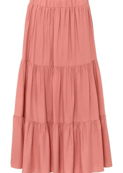 Jupe midi en viscose, effet froissé