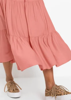 Jupe midi en viscose, effet froissé