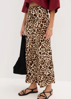 Jupe midi en viscose fluide