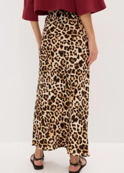 Jupe midi en viscose fluide