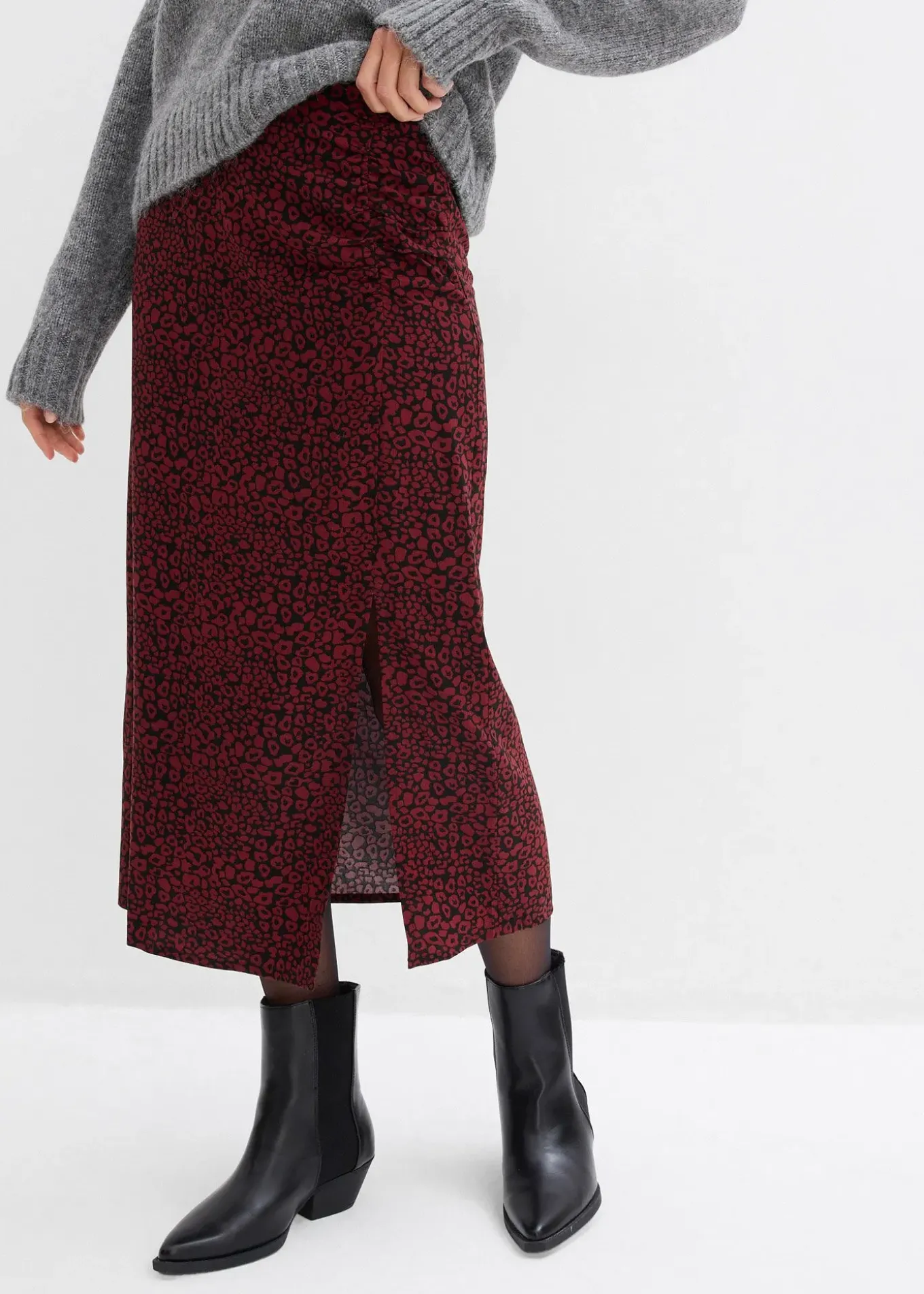 Jupe midi en viscose fluide