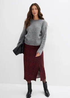 Jupe midi en viscose fluide