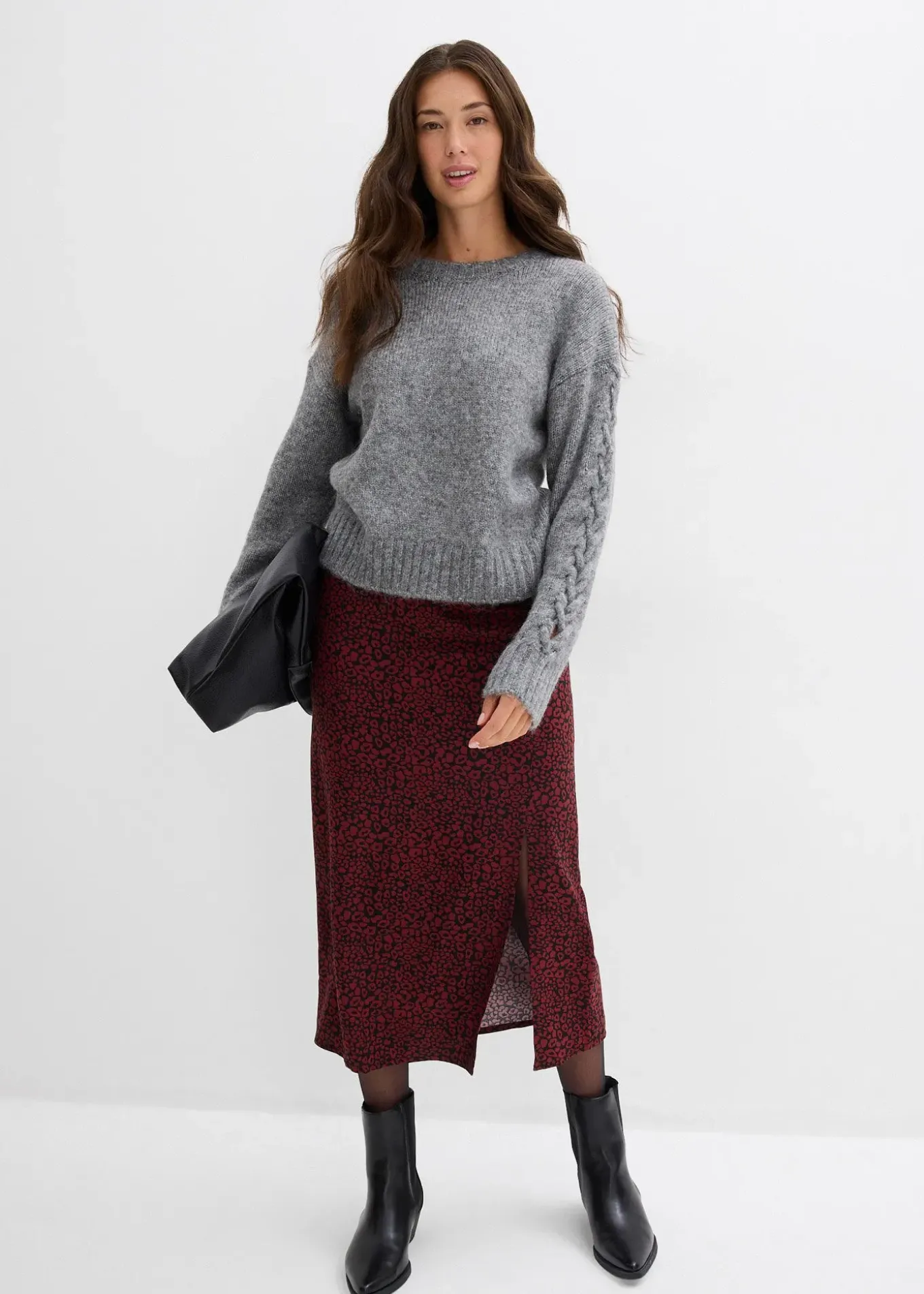 Jupe midi en viscose fluide