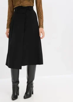 Jupe midi en viscose mélangée