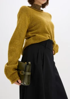 Jupe midi en viscose mélangée