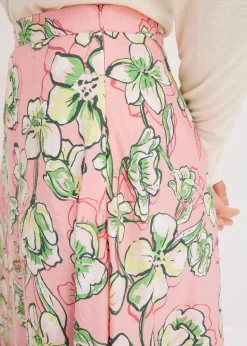 Jupe midi fluide en viscose mélangée