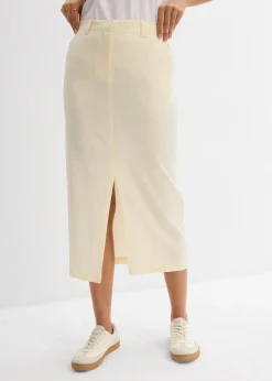 Jupe midi légère en lin mélangé