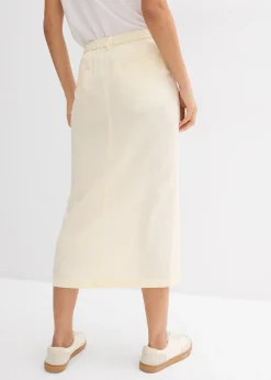 Jupe midi légère en lin mélangé
