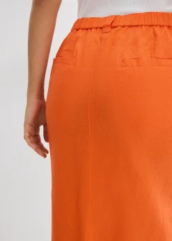 Jupe midi légère en lin mélangé