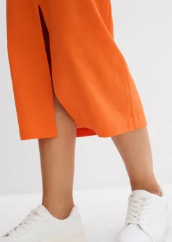 Jupe midi légère en lin mélangé