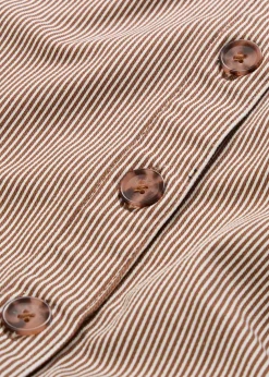 Jupe midi rayée à boutons