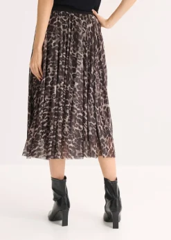 Jupe midi évasée en mesh