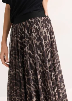 Jupe midi évasée en mesh