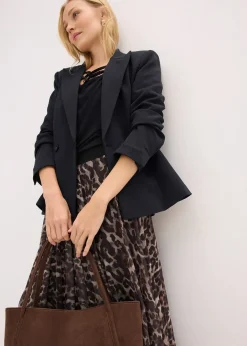 Jupe midi évasée en mesh