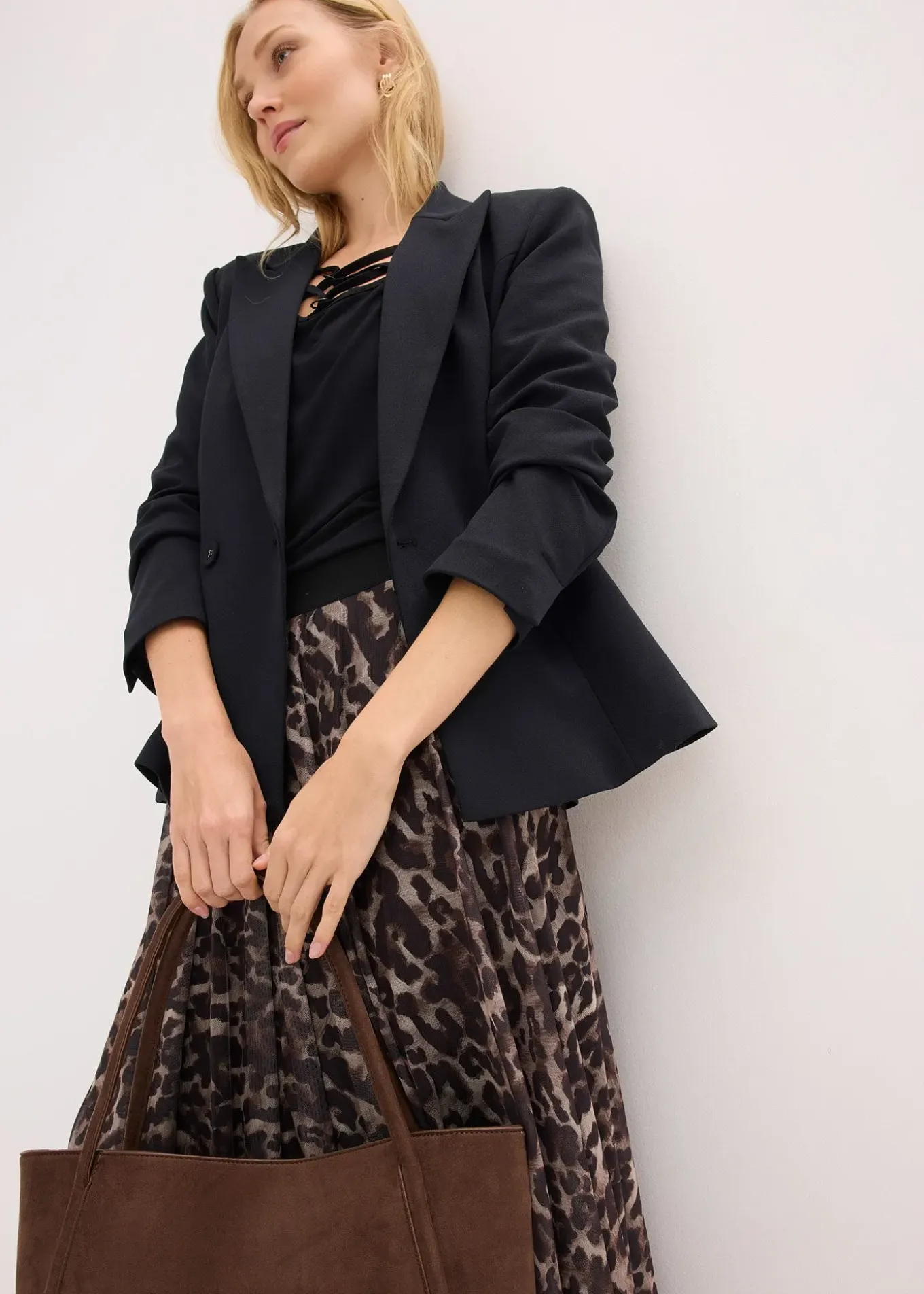 Jupe midi évasée en mesh