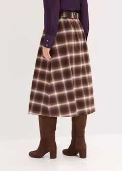 Jupe plissée à carreaux avec ceinture (ens. 2 pces)