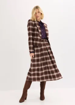 Jupe plissée à carreaux avec ceinture (ens. 2 pces)