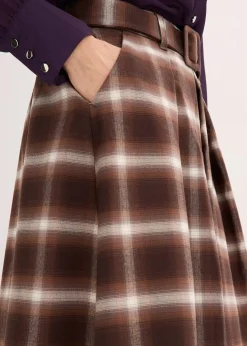 Jupe plissée à carreaux avec ceinture (ens. 2 pces)