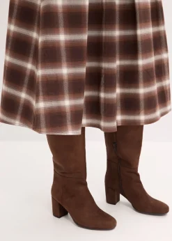 Jupe plissée à carreaux avec ceinture (ens. 2 pces)