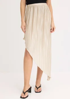 Jupe plissée en satin brillant