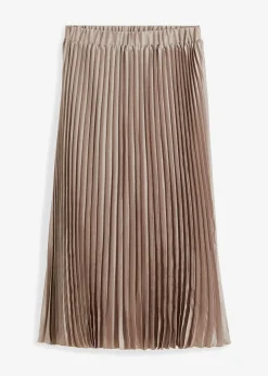 Jupe plissée en satin fin
