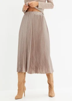 Jupe plissée en satin fin