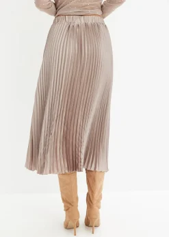 Jupe plissée en satin fin