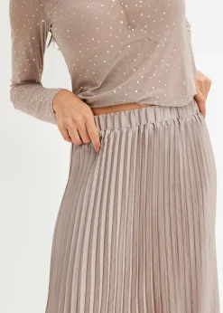 Jupe plissée en satin fin