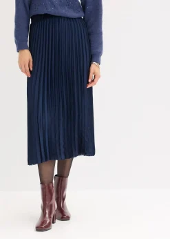 Jupe plissée en satin fin