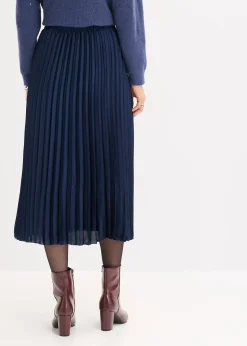 Jupe plissée en satin fin