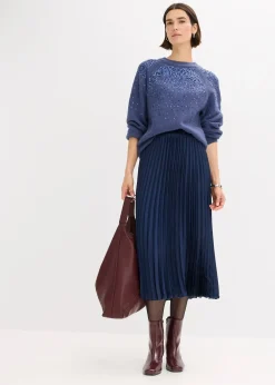 Jupe plissée en satin fin