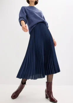 Jupe plissée en satin fin