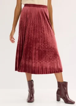 Jupe plissée en velours doux