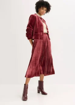 Jupe plissée en velours doux