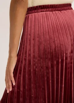 Jupe plissée en velours doux