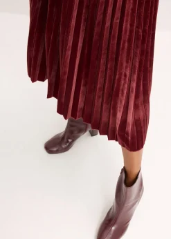Jupe plissée en velours doux