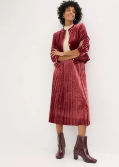 Jupe plissée en velours doux