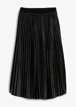 Jupe plissée en velours doux