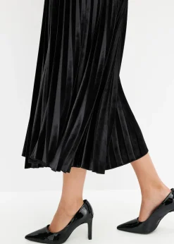 Jupe plissée en velours doux