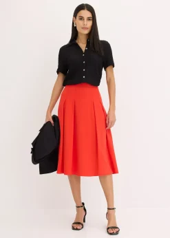 Jupe plissée en viscose mélangée