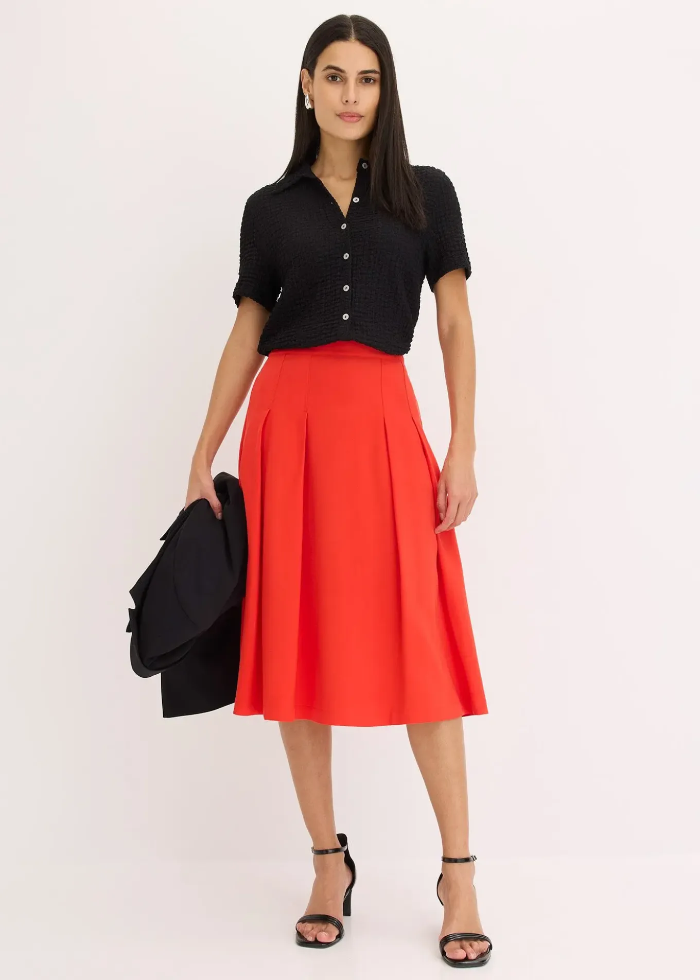 Jupe plissée en viscose mélangée