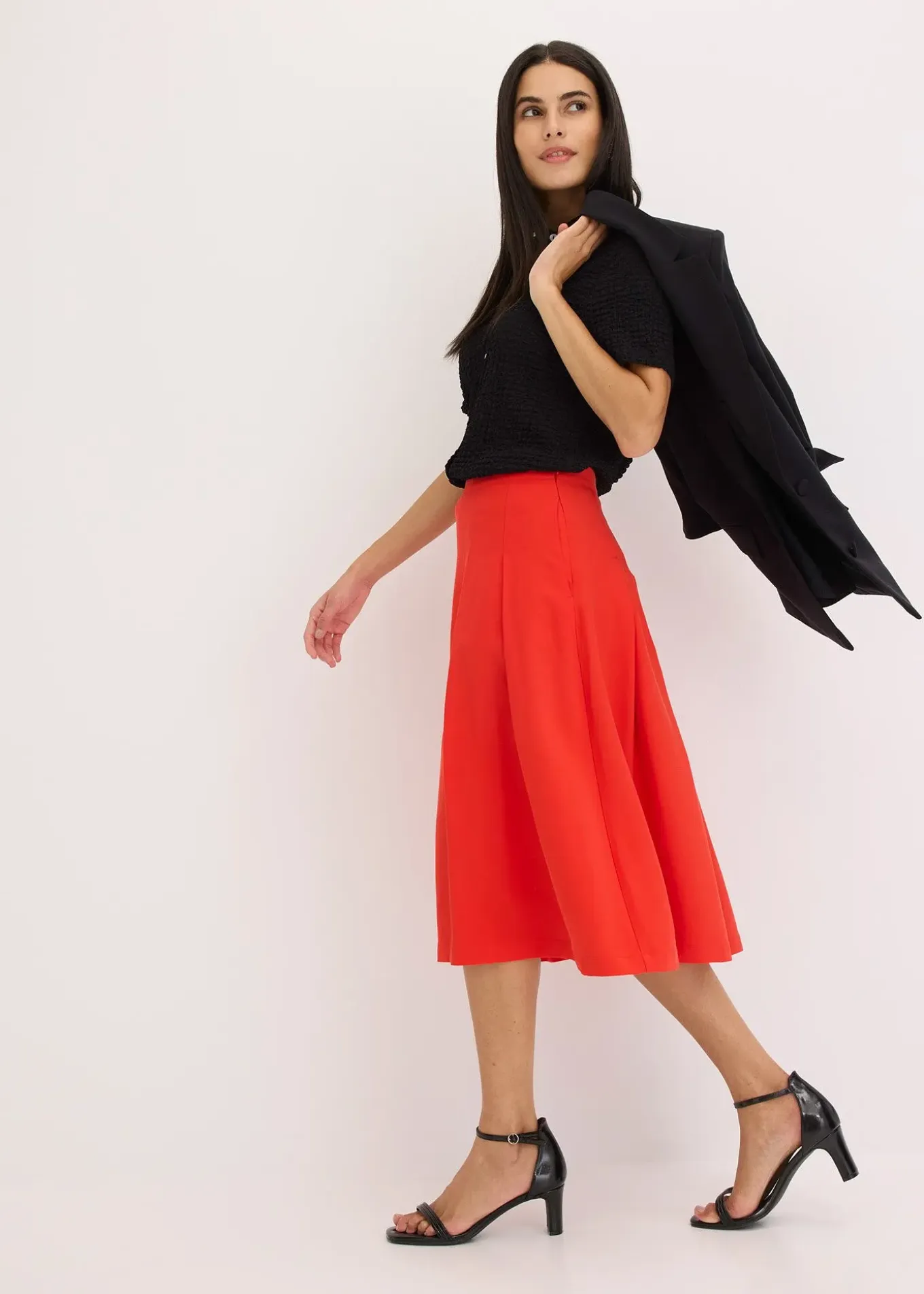 Jupe plissée en viscose mélangée